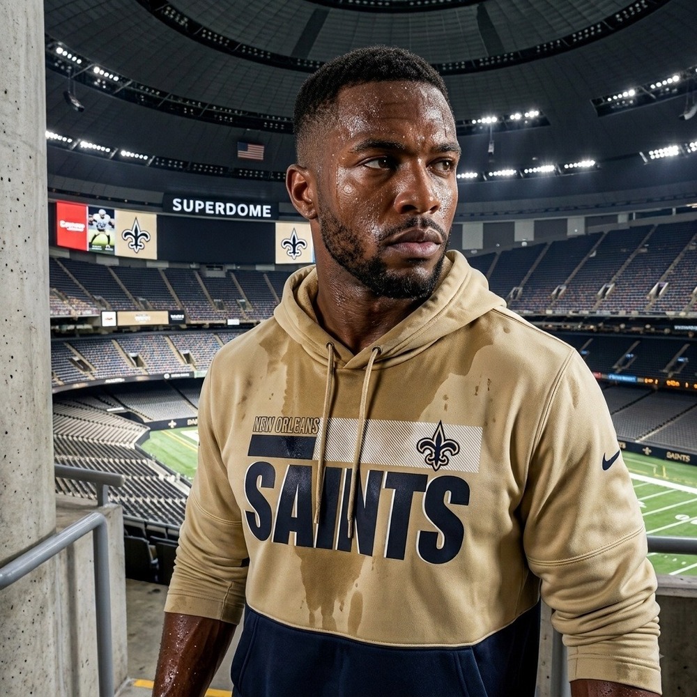 Nike NFL Onfield Dri-FIT Hoodie Men XXL Gold Black New Orleans Saints 576008